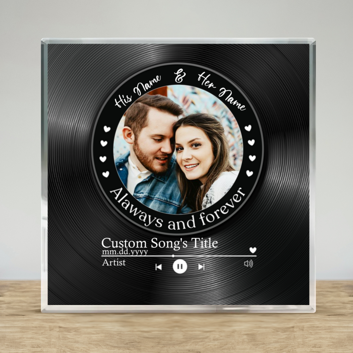 Personalized Song and Photo Table Plaque, Custom Music Acrylic Plaque, Anniversary Gifts, Valentines Day Gifts For Her