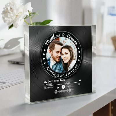Personalized Song and Photo Table Plaque, Custom Music Acrylic Plaque, Anniversary Gifts, Valentines Day Gifts For Her