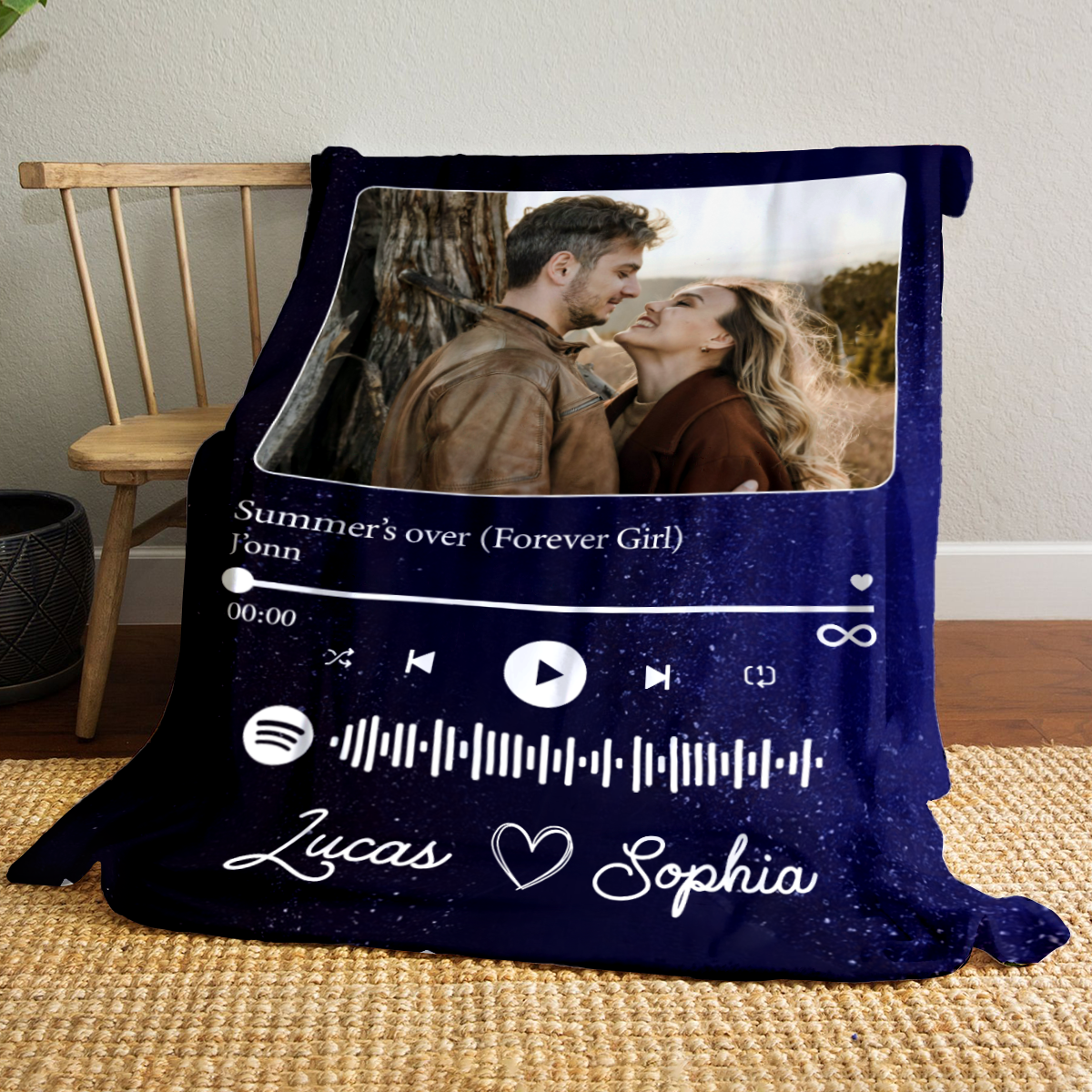 Personalized Music Blanket with Your Photo And Song – Perfect Valentine's Gift for Couples, Custom Couple Music Fleece Blanket, Gift For Her, Him 1 Personalized Music Blanket with Your Photo And Song – Perfect Valentine's Gift for Couples, Custom Couple Music Fleece Blanket, Gift For Her, Him