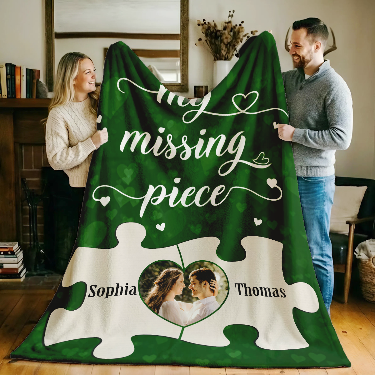 My Missing Piece Custom Blanket, Classic Anniversary Gifts, Wedding Gift for Couple, Meaningful Valentines Gift 1 My Missing Piece Custom Blanket, Classic Anniversary Gifts, Wedding Gift for Couple, Meaningful Valentines Gift