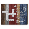 Custom Patriotic Crossword Puzzle Family Name Canvas, Personalized 4th of July Family Wall Art, Unique American Family Gift
