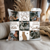 Personalized Cat Memorial Photo Collage Pillow - Pet Memorial Gift with multiple cat photos, custom pet name and date, remembrance pillow for cat loss and pet memorial gift.