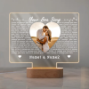 Personalized Song Lyrics Led Night Light, Custom Couple Song Plaque, Valentine’s Gift For Her, Anniversary Gift For Wife, Music Lover Gift