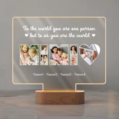 Personalized Mimi Photo LED Night Light, Custom Picture Grandma Gift, Meaningful Grandma Gift