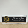 Personalized judge desk name plate with custom name and title on clear acrylic, courtroom office desk sign for judge workspace
