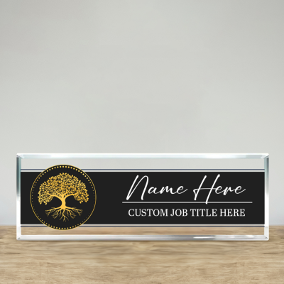 Personalized Therapist Desk Name Plate – Custom Counselor Name Acrylic Plaque, Therapy Office Desk Sign, LCSW Gift