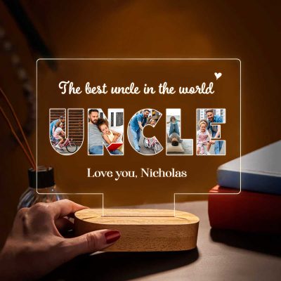 Personalized Picture LED Lamp for Uncle, Custom Picture Uncle Gifts, Uncle Gift From Niece