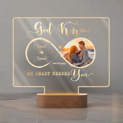 Personalized Infinity Couple LED Night Light, Anniversary Gifts for Couples, Romantic Anniversary Keepsake