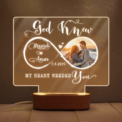 Personalized Infinity Couple LED Night Light, Anniversary Gifts for Couples, Romantic Anniversary Keepsake