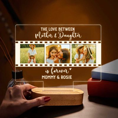 Personalized Mother Daughter LED Night Light, Mom and Daughter Gift, Custom Photo Keepsake for Mother