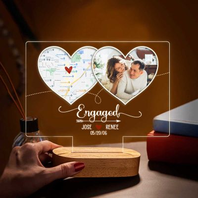daisihome personalized engaged led night light custom map engagement gift proposal keepsake lamp