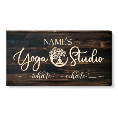 Personalized Yoga Studio Sign - Custom Name Meditation Room Decor - Yoga Gift for Her - Yoga Teacher Name Sign - Spiritual Wellness Gift
