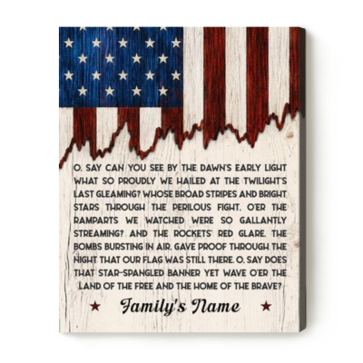 Custom 4th of July Patriotic Sign - Independence Day Decor with Quotes - American Flag Wall Art - Star Spangled Banner Home Decor - Patriotic Gift