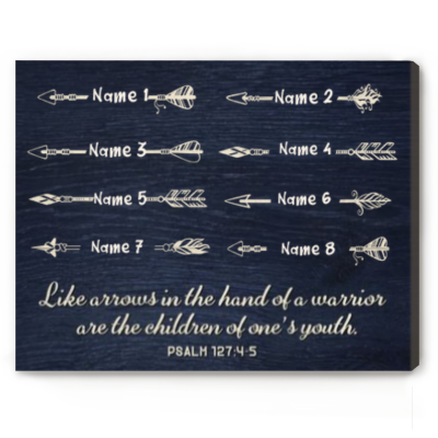Religious Fathers Day Gifts - Custom Christian Family Name Sign - Personalized Christian Dad Gift - Psalm 127 Raising Arrows Sign