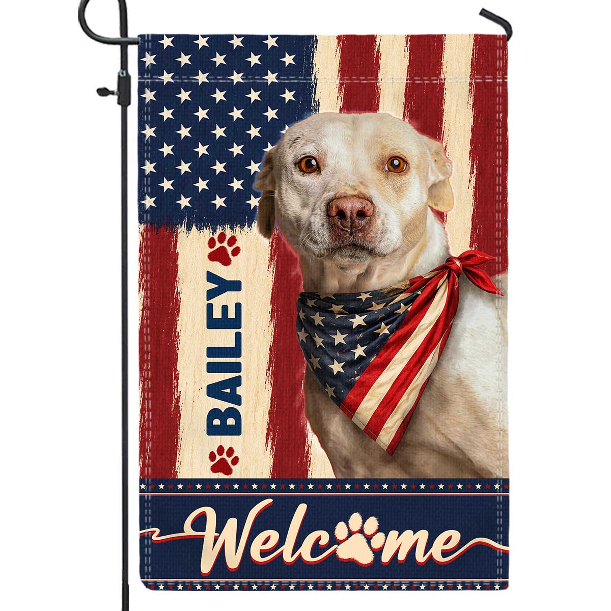 personalized-dog-photo-garden-flag-4th-of-july-dog-lover-gift-1 Personalized Dog Garden Flag – Pet Patriotic Outdoor Decor – 4th of July Gift for Dog Lover