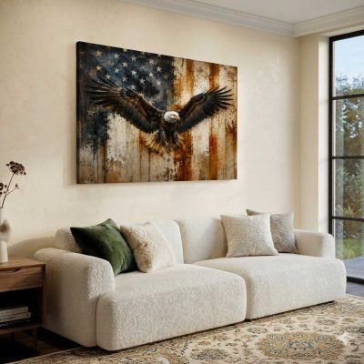 Bald Eagle Canvas Print, Rustic American Flag Patriotic Wall Art, 4th of July Decor, 250th Anniversary Gift 3 Bald Eagle Canvas Print, Rustic American Flag Patriotic Wall Art, 4th of July Decor, 250th Anniversary Gift