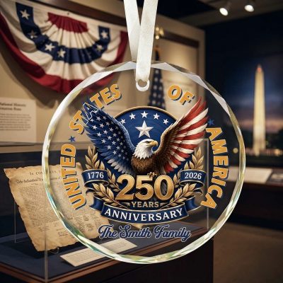 USA 250th Anniversary Ornament, 1776-2026 American Independence Keepsake, Patriotic America Ornament, 4th of July Gift