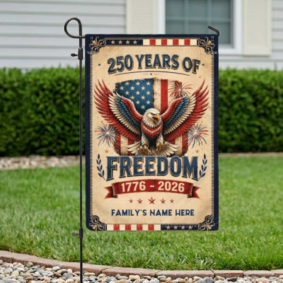 America Flag 250th Anniversary Garden Flag, Custom 1776-2026 Patriotic Decor, Vintage American Yard Flag