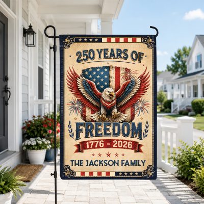 America Flag 250th Anniversary Garden Flag, Custom 1776-2026 Patriotic Decor, Vintage American Yard Flag
