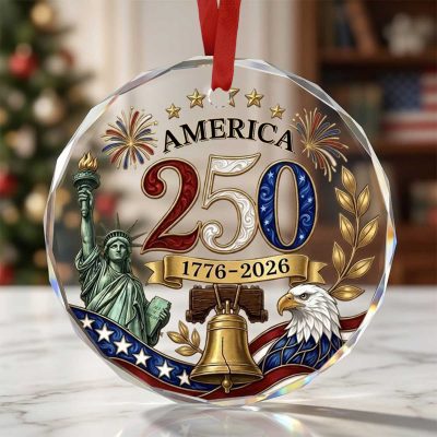 America 250 Ornament 1776 2026, America Semiquincentennial Keepsake, USA 250th Anniversary Decor, Patriotic Christmas Ornament