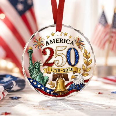 America 250 Ornament 1776 2026, America Semiquincentennial Keepsake, USA 250th Anniversary Decor, Patriotic Christmas Ornament