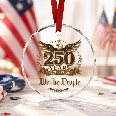 We The People Ornament, 1776 2026 America 250th Eagle Ornament, Patriotic Freedom Keepsake, America 250 Heritage Gift