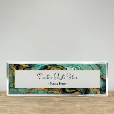 Personalized Quote Acrylic Desk Sign, Inspirational Office Decor, Motivational Quote Gifts, Positive Affirmation Table Plaque