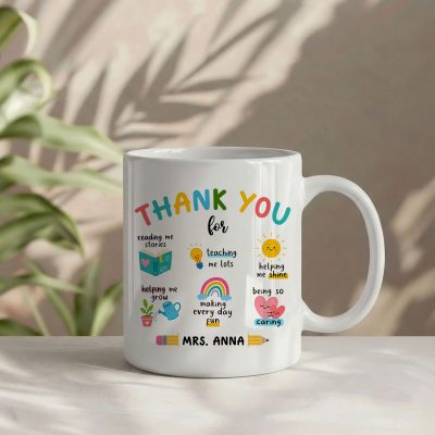 Personalized Teacher Thank You Mug, Educator Appreciation Gift, End of School Year Gift, Teacher Coffee Mug