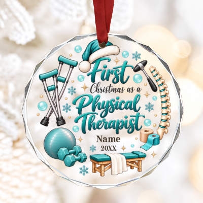 Personalized Physical Therapist Christmas Ornament, Custom Name PT Ornament, First Christmas as a Physical Therapist Gift 2026