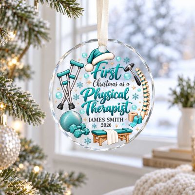 Personalized Physical Therapist Christmas Ornament, Custom Name PT Ornament, First Christmas as a Physical Therapist Gift 2026