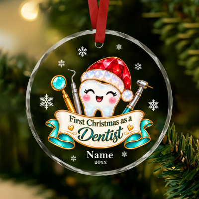 Personalized Dentist Christmas Ornament, Custom Name Dental Ornament, First Christmas as a Dentist Gift, New Dentist Keepsake 2026
