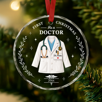 Personalized Doctor Christmas Ornament, Custom Name Physician Ornament, First Christmas as a Doctor Gift, Medical School Graduation Keepsake 2026