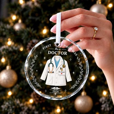 Personalized Doctor Christmas Ornament, Custom Name Physician Ornament, First Christmas as a Doctor Gift, Medical School Graduation Keepsake 2026