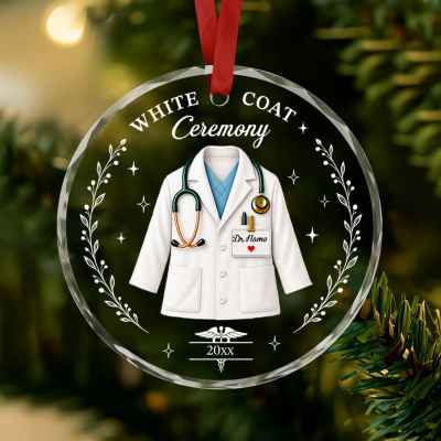 Personalized White Coat Ceremony Ornament, Custom Name Medical Student Gift, Future Doctor Keepsake, Medical School Graduation Gift