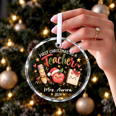 Personalized Preschool Teacher Christmas Ornament, Custom Name New Teacher Gift, First Christmas as a Preschool Teacher Ornament